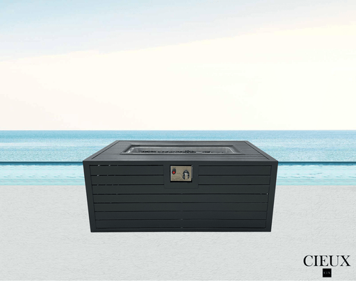 CIEUX Fire Pit Annency Outdoor Patio Aluminum Metal Firepit Coffee Table in Black