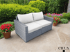 CIEUX Loveseat Cannes Outdoor Patio Wicker Modular Loveseat in Grey with Sunbrella Cushions - Available in 2 Colours