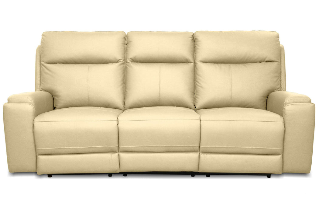 Levoluxe Sofa Light Taupe Arlo 87" Power Reclining Sofa with Power Headrest in Leather Match - Available in 2 Colours
