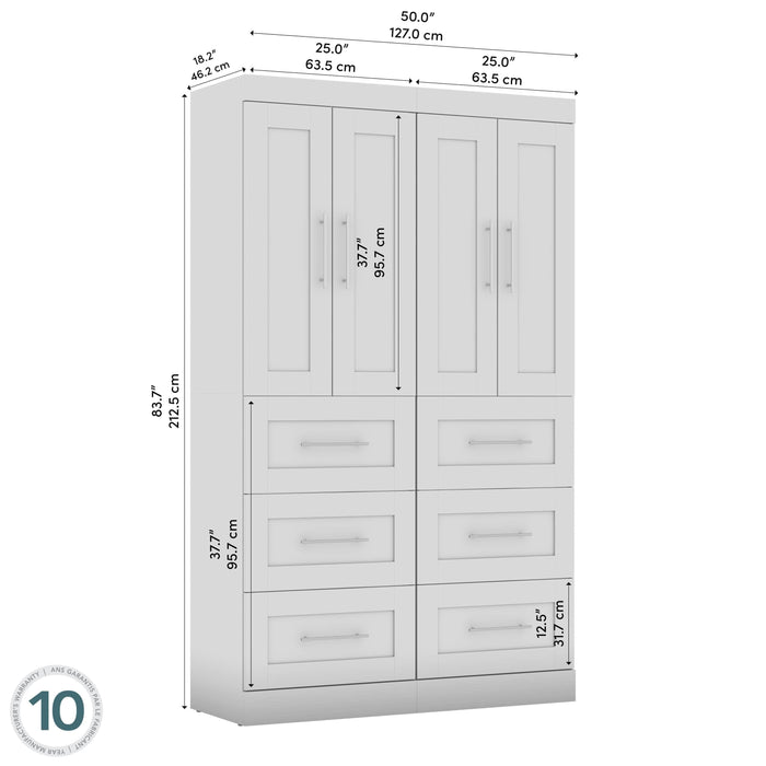 Modubox Closet Organizer Pur 50W Closet Organization System with Drawers - Available in 7 Colours
