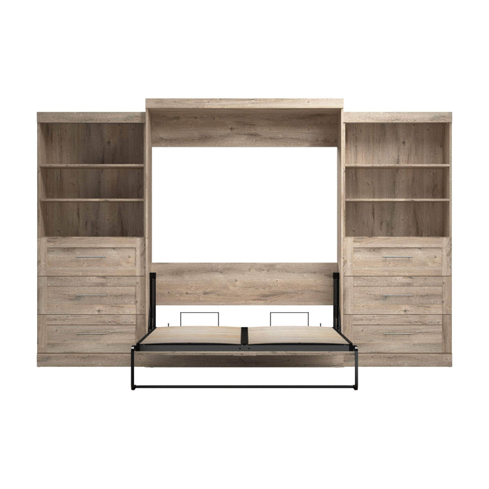 Modubox Murphy Wall Bed Pur Queen Murphy Wall Bed and 2 Storage Units with Drawers (136”) - Available in 6 Colours
