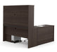 Pending - Modubox Desk Embassy 66W L-Shaped Desk with Two Pedestals and Hutch in Dark Chocolate