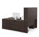 Pending - Modubox Desk Embassy 72W U-Shaped Executive Desk with Pedestal and Hutch in Dark Chocolate