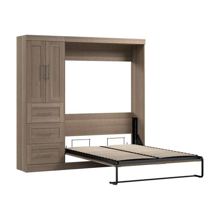 Pending - Modubox Murphy Wall Bed Ash Grey Pur Murphy Bed with Closet Organizer with Drawers (84W) - Available in 7 Colours