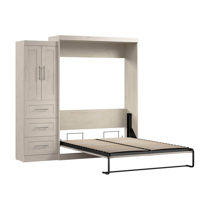 Pending - Modubox Murphy Wall Bed Linen White Oak Pur 90W  Murphy Bed with Closet Storage Cabinet (89W) - Available in 7 Colours