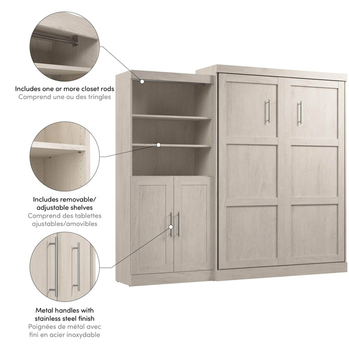 Pending - Modubox Murphy Wall Bed Pur  Murphy Bed and Closet Organizer with Doors (101W) - Available in 5 Colours