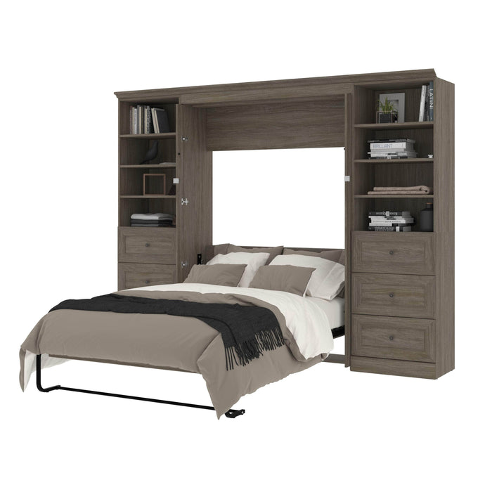Pending - Modubox Murphy Wall Bed Versatile 109W Full Murphy Bed with Closet Storage (114W) in Walnut Grey