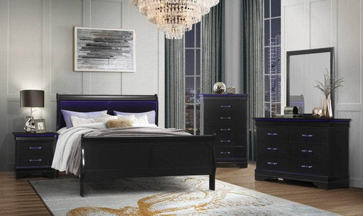 Pending - True Contemporary Black Louis Phillipe Queen Size Bed- Available in 2 Colours