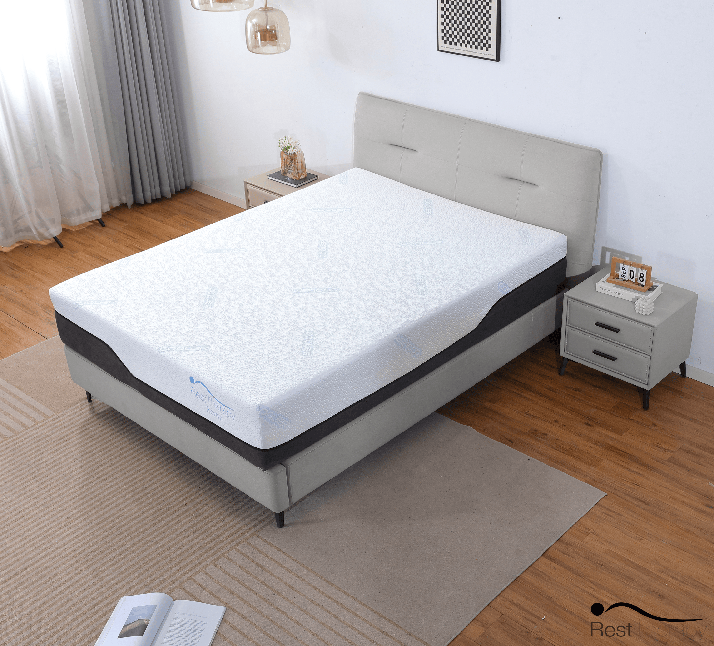 Rest Therapy 12 Inch Revive Ice Silk Cool Gel Memory Foam Mattress