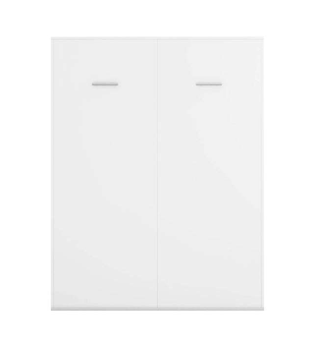 True Contemporary Murphy Wall Bed Queen Wallie White Vertical Murphy Wall Pull Down Bed - Available in 3 Sizes