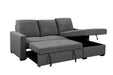Urban Cali Sectional Sofa Right Facing Chaise Sausalito Sleeper Sectional Sofa Bed with Storage Chaise in Solis Dark Grey