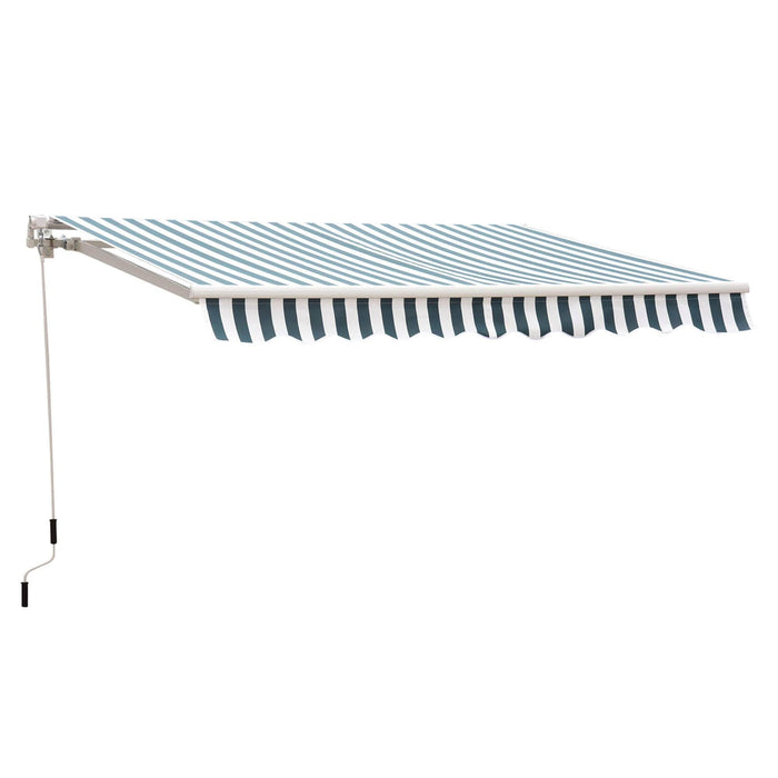 Aosom Awning Green/White 8.2ft x 6.6ft Retractable Awning Sunshade Shelter Canopy for Patio Outdoor Deck - Available in 3 Colours