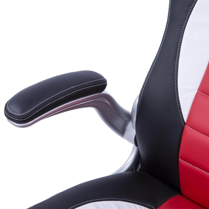 Aosom Gaming Chair Racing Car Office Gaming Chair with Swivel and Adjustable Armrest in Faux Leather - Available in 2 Colours