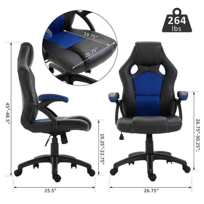 Aosom Gaming Chair Vinsetto 360 Degree Swivel Racing Office Gaming Chair with Adjustable Height in Faux Leather - Available in 2 Colours