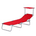 Aosom Lounge Chair Red Outdoor Patio Folding Reclining Lounger Chair with Adjustable Sun Shade - Available in 6 Colours