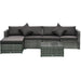 Aosom Sectional Sofa Charcoal and Mixed Grey Wicker 6 Piece Outdoor Patio Rattan Wicker Modular Sectional Sofa Set with Coffee Table - Available in 5 Colours