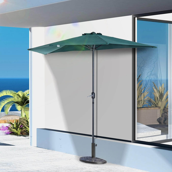 Aosom Umbrella 9ft Outdoor Patio Half Round Umbrella Sunshield - Available in 2 Colours