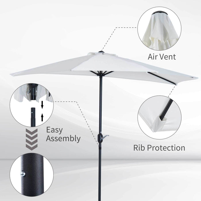 Aosom Umbrella 9ft Outdoor Patio Half Round Umbrella Sunshield - Available in 2 Colours