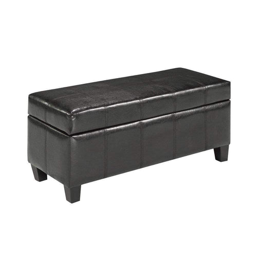 Brassex Inc. Benches & Ottomans Espresso Sahara Bench with Storage in Espresso, Black Scripted, City Print, Red, or White