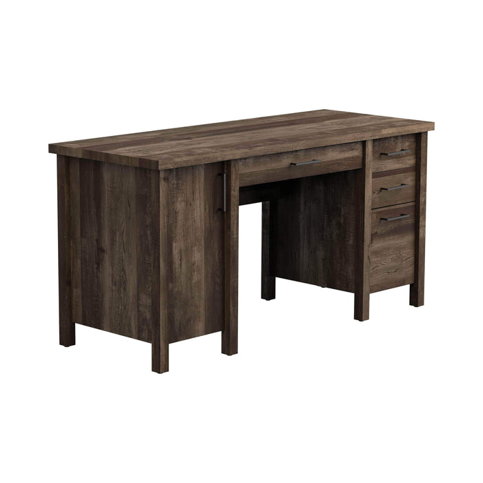 Tolar 4-Drawer Adjustable Shelf Office Desk Rustic Oak