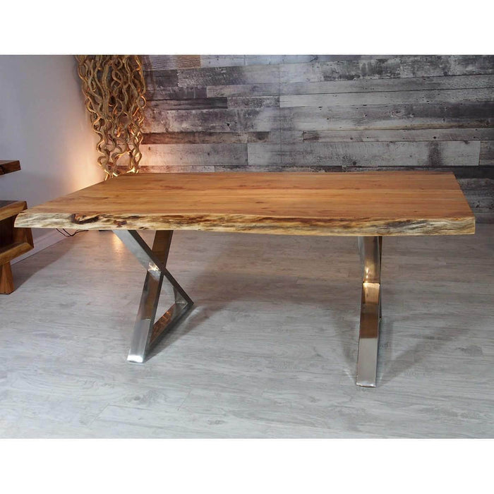 Corcoran Dining Table 84" Live Edge Acacia Dining Table - Available in 8 Leg Styles