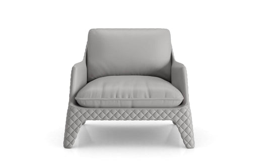 Modloft Accent Chair Modern Chatham Lounge Chair - Pearl Grey Leather