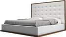 Modloft Bed White Eco Leather/Walnut / Cal King Ludlow Eco-Leather Platform Bed - Available in 3 Colours and 3 Sizes