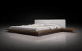 Modloft Bed White Eco Leather/Walnut / Cal King Worth Eco-Leather Platform Bed - Available in 5 Colours and 3 Sizes