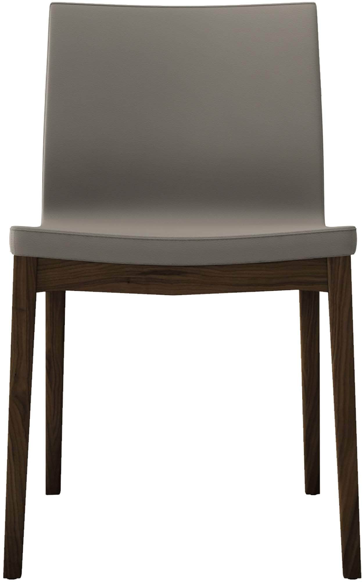 Modloft Dining Chair Dove Grey Eco Leather/Walnut Enna Italian-Made Eco Pelle Leather Dining Chair (Set of 2) - Available in 2 Colours