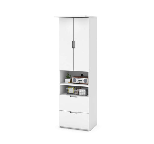Modubox Bookcase White Lumina Storage Unit with 2 Drawers - Available in 2 Colours