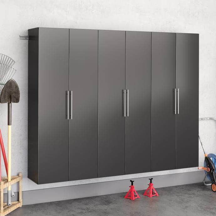 Modubox HangUps Home Storage Collection Black HangUps 90 inch Storage Cabinet 3 Piece Set D - Available in 3 Colours