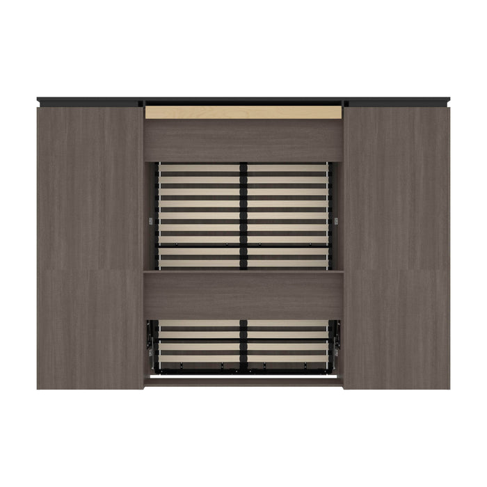 Modubox Murphy Wall Bed Orion 118"W Full Murphy Wall Bed with 2 Storage Cabinets and Pull-Out Shelves - Available in 2 Colours
