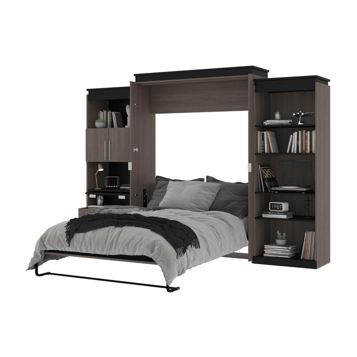 Modubox Murphy Wall Bed Orion Queen Murphy Wall Bed with Shelving and Fold-Out Desk (125W) - Available in 2 Colours