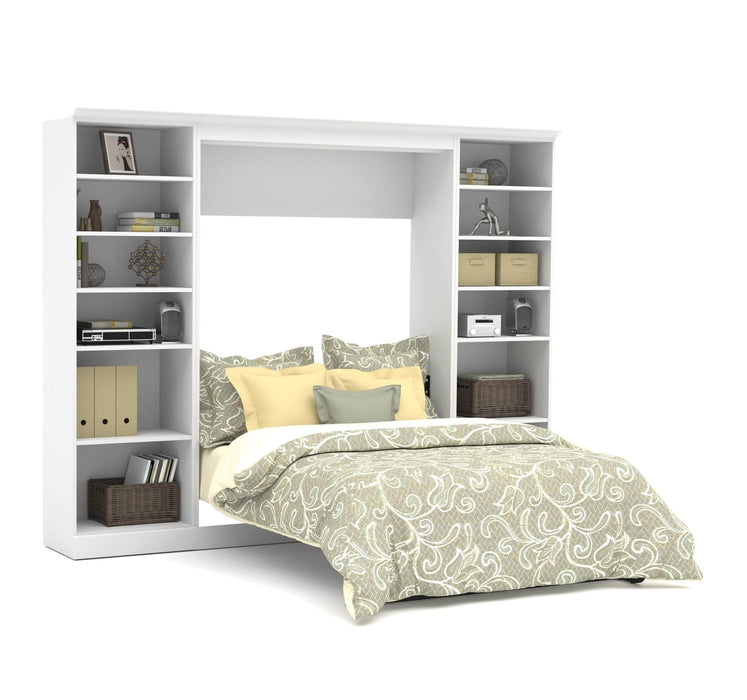 Modubox Murphy Wall Bed White Versatile Full Murphy Wall Bed and 2 Storage Units (109”) - White