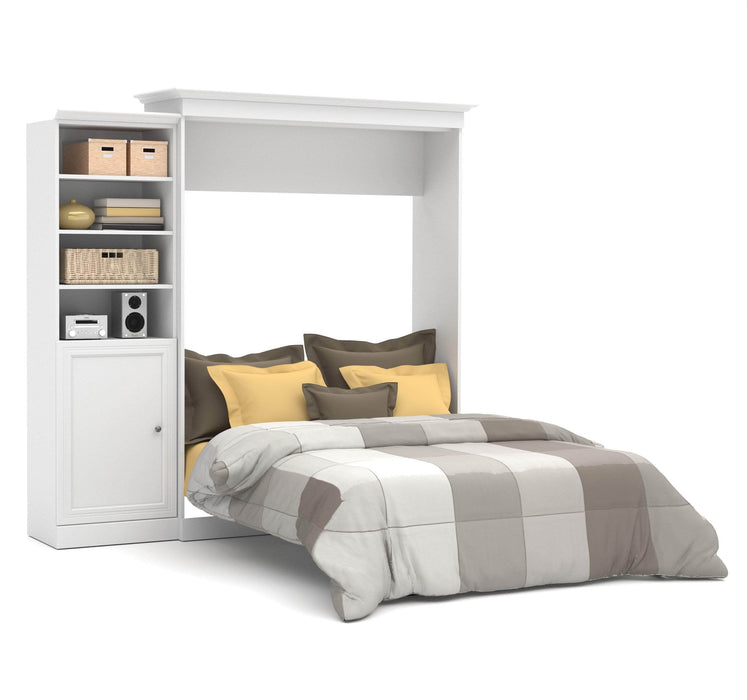 Modubox Murphy Wall Bed White Versatile Queen Murphy Wall Bed and 1 Storage Unit with Door (92”) - White