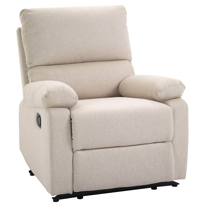 Pending - Aosom Reclining Armchair Beige Single Recliner Sofa Lounge Linen Fabric Manual Adjustable Reclining Armchair with Padded Back for Home Theater Living Room  - Available in 2 Colours