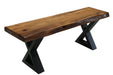 Pending - Corcoran Bench Black X Legs Incomplete Pics - Live Edge Acacia Bench L 48" - Available with 6 Leg Styles