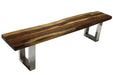 Pending - Corcoran Bench Stainless U Legs Incomplete Pics - Live Edge Sheesham Bench L 84'' - Available with 6 Leg Styles