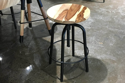  Corcoran Stool Sheesham Adjustable Round Stool - Available with 2 Wood Types