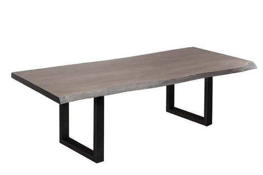 Corcoran Table Black U Legs 84" Live Edge Grey Acacia Table - Available with 8 Leg Styles