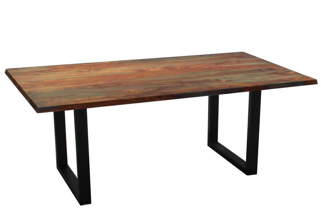  Corcoran Table Black U Legs Grey Sheesham 80'' Dining Table - Available with 4 Leg Styles
