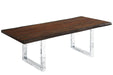  Corcoran Table Stainless U Legs 84" Live Edge Grey Sheesham Table - Available with 8 Leg Styles