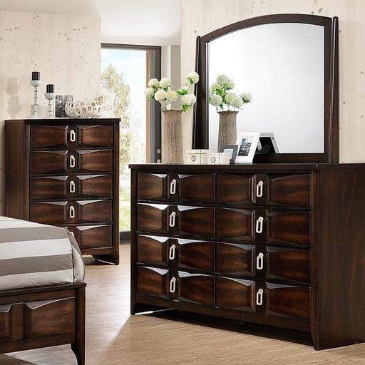 Pending - IFDC Bedroom Set Roxy Dresser and Mirror in Brown