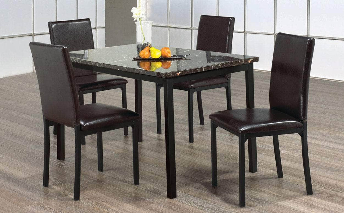 Pending - IFDC Dark Brown 5 Piece Dinette Set - Available in 3 Colours