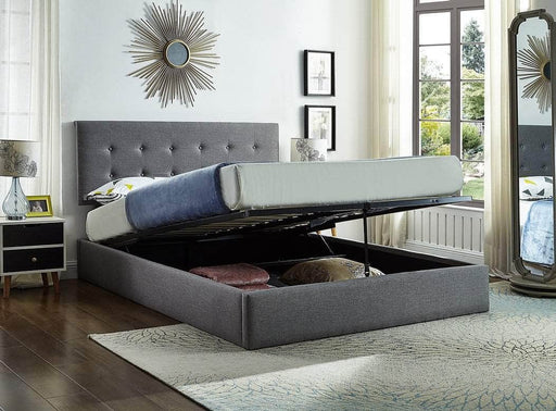 Pending - IFDC Fabric Platform Storage Bed with Tufted Headboard - Available in 3 Sizes