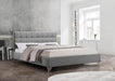 Pending - IFDC Grey Upholstered Bed with Chrome Legs - Available in 2 Sizes