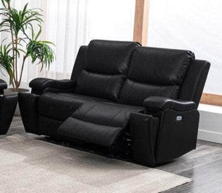 Mississauga Black Leather Gel Power Recliner Living Room Collection