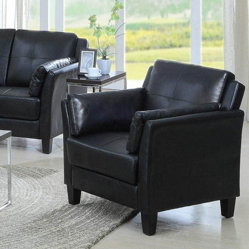 Pending - IFDC Sofa Set Salmon Arm Tufted Chair in Faux Leather - Available in 2 Colours
