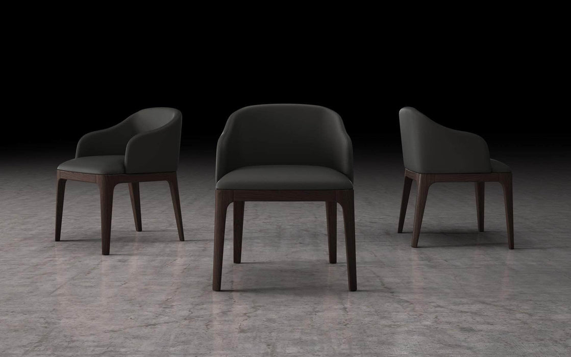 Pending - Modloft Dining Chairs Graphite Eco Leather Wooster Dining Arm Chair - Available in 2 Colours