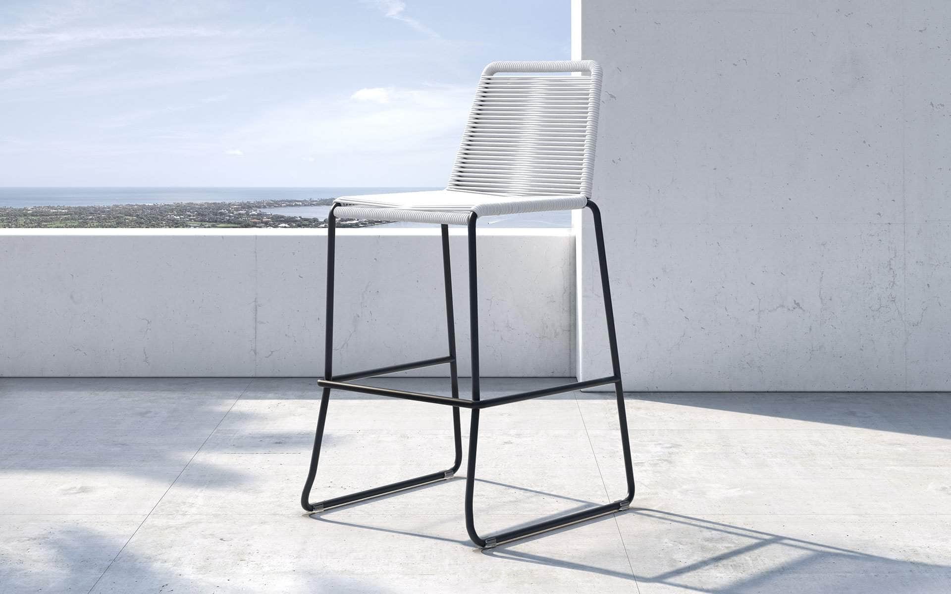 Pending - Modloft Outdoor White Cord Barclay Stacking Counter Stool - Available in 8 Colours